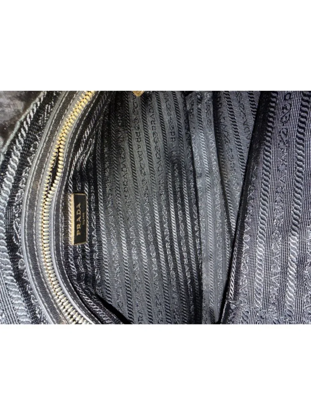 Prada Milano Black Nylon Shoulder Bag With Gold Hardware - Picture 5 of 6